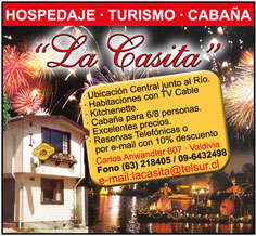 "Cabañas Alicia";"Cabañas Alicia";6220;5;Valparaíso;Concón;Concón Sur;Magdalena Paz ;355;56;32;813042;56;;;93474887;marielabarcelo@hotmail.com;www.cabanasalicia.cl;Alicia Romano;Cabañas Alicia esta ubicado en una zona residencial privilegiada de Concón, a metros del mar y de centros comerciales. De facil acceso por la Avda Concón Reñaca y por el camino costero, a 5 kilometros al norte de Reñaca y 15 de la ciudad de Viña del Mar. ;Las cabañas estan totalmente equipadas, con kitchinette, 1 dormitorio, baño, terraza con vista al mar, Tv Cable, internet en la recepción a disposición de los pasajeros, cuenta con servicios opcionales de lavanderia, comida casera y aseo. Estan ubicadas al norte por lo cual reciben sol y luz todo el día. ;;;1;;;15;1;0;0;0;1;1;;1;1;1;0;0;0;0;0;;0;0;0;0;0;0;0;1;0;0;1;0;0;0;1;0;0;0;1;comida casera y aseo;18.000;25.000;15.000;18.000;25;35;21;25;3;0;1;1;1;1;;;;;;1;;2003.11.01,01:42.00#6;2003.11.01,13:28.00#6;5;774;56;770;1;1;HOTEL SAN BONIFACIO;HOTEL CASONA FUNDO SAN BONIFACIO;CHANCO;8;Cauquenes;CHANCO;;CAMINO MOLCO KM 1 CHANCO;KM 1;56;2;3347271;56;9;2403090;09-2403090;reservas@turismoecuestre.cl;www.turismoecuestre.cl;patricia diaz;FUNDO COSTERO CON SISTEMA TODO INCLUIDO,EN UNA CASONA COLONIAL CON SERVICIO DE ALTO NIVEL.INCLUYE<br>CABALGATAS ,EXCURSIONES,PASEOS A LAS PLAYA VIRGENES DE CHANCO.;CASONA EN FUNDO COSTERO, EN EL PUEBLO MAS HERMOSO Y TIPICO DE CHILE, CON SISTEMA TODO INCLUIDO,CABALGATAS A LAS PLAYAS VIRGENES DE CHANCO, COMO ASI A LAS MONTAÑAS AUTOCTONAS DE LA ZONA;BEATIFUL HOTEL IN A FARM WITH SYSTEM ALL INCLUSIVE<br>,RIDE HORSE,BEACH, RAFT , FISHING.;;;;;30;1;1;1;0;1;1;;1;1;1;0;1;1;1;0;;1;1;1;1;0;0;0;1;1;1;0;0;0;1;1;1;1;0;1;;35.000;45.000;29.000;35.000;50;60;35;49;1;1;1;1;1;;;;;;;;foto1grande.gif;2003.11.06,15:59.00#4;2003.11.07,14:10.00#5;1;770;57;770;1;1;HOSTERIA AHUI;HOSTERIA AHUI;HOSTERIA;11;Chiloé;ANCUD;;COSTANERA ;906;;65;622415;;65;622415;;hosteriahui@terra.com;;MARTA ARISMENDI CALISTO ;SE UBICA EN LA ISLA DE CHILOE, COMUNA DE ANCUD, A DOS CUADRA DEL CENTRO DE LA CIUDAD, CON VISTA AL MAR, PLAYA A UNA CUADRA DE LA HOSTERIA .;HOSTERIA AHUI OFRECE : HABITACIONES MATRIMONIALES, DOBLES, TRIPLE Y CUADRUPLE TODOS CON BAÑO PRIVADO, DESAYUNO INCLUIDO, COMEDORES PARA 100 PERSONAS CON VISTA A LA BAHIA, COCINA NACIONAL E INTERNACIONAL ;;;1;1;1;50;1;1;1;0;1;1;1;;;1;0;0;0;1;1;;0;1;0;1;0;0;0;1;0;0;1;0;0;0;0;0;0;0;1;ATENDIDOS POR SUS PROPIOS DUEÑOS CON UN AMBIENTE FAMILIAR.-;16.000;25.000;15.000;24.000;0;0;0;0;2;1;1;1;1;;;;;;;1;hosteria 1.jpg;2003.11.06,16:49.00#4;2003.11.07,14:11.00#5;1;770;58;774;1;5;icalmapu;cabañas icalmapu lago icalma;frutilla;10;Cautín;temuco;;camino internacional icalma ;s/n;56;2;5378248;56;;;09-8249901;icalmapu@icalmapu.cl;www.icalmapu.cl;Pedro Tapia;Estàn ubicadas de Temuco hacia la cordillera casi con el limite con Argentina, hay 2 rutas uno por VisCtoria, tunel las raices, Icalma, y otro por Cunco, Melipeuco, Icalma<br>IX REGIÒN LOS LAGOS;CAPACIDAD PARA 6 PERSONAS, AMBIENTE FAMILIAR, A ORILLAS DEL LAGO ICALMA CON PLAYA PRIVADA;;;;;;6;0;1;0;0;1;1;;1;;1;0;0;0;0;0;;0;0;1;0;0;0;0;1;1;0;0;0;0;0;0;1;0;0;1;;35.000;35.000;30.000;30.000;60;60;50;50;3;0;1;1;1;1;;;;;;1;icalma2.jpg;2003.11.13,15:55.00#4;2003.11.13,23:20.00#4;5;774;59;777;1;8;SE ARRIENDA HABITACIÓN ;EN CONDOMINIO UBICADA A 3 CUADRAS DE MUSEO BELLAS ARTES;SCIFOLIN;6;Santiago;SANTIAGO;;DARDIGNAC;175;56;2;7328845;56;;;0/93751070;scifin@hotmail.com;;Pamela o Christopher.;Se encuentra ubicado en Dardignac entre Bombero Nuñez y Loreto,sector Bellavista.Locomoción colectiva desde el oriente bajarse en Santo domingo con Jose miguel de la Barra.En metro bajarse en estacón Bellas Artes.;Departamento de 3 habitaciones.Con conserje exterior,con estacionamiento si lo necesita.Cocina totalmente equipada , habitación recien pintada con baño compartido con un chico egresado de Arquitectura.Necesitamos persona hombre extranjero o Chileno responsable que trabaje y/o estudie.<br>Lugar tranquilo , con excelente accesibilidad a locales comerciales de toda indole.Arriendo mensual.NO incluye gastos comunes mas o menos 15000 pesos más.;;;;;;2;1;1;0;0;1;1;;1;;0;0;0;0;0;0;;0;0;0;0;0;0;0;0;0;0;0;0;0;0;0;0;0;0;0;;70.000;90.000;65.000;80.000;107;138;100;123;1;0;1;1;1;1;;;;;;;;2003.11.17,14:11.00#1;2003.11.18,04:04.00#2;8;777;60;771;1;2;HOSTAL "DONDE GERMAN";hostal "donde german";german;10;Cautín;pucon;;brasil ;640;56;45;442444;56;;;;dondegerman@latinmail.com;www.dondegerman.cl;maria elena o german figueroa;en el centro de pucon, a 4 cuadras del lago y casino de juegos y a 1 cuadra de la avenida principal (zona residencial)y a 2 cuadras de cualquiera de los dos principales terminales de buses (TUR-BUS Y JAC);ambiente bien agradable, decoracion muy bonita, limpio, tranquilo y seguro, se puede disfrutar de su jardin y terraza, atendido por sus dueños, una joven pareja con mucha experiencia en turismo aventura y turismo tradicional, ellos lo ayudaran en lo que necesiten.;it