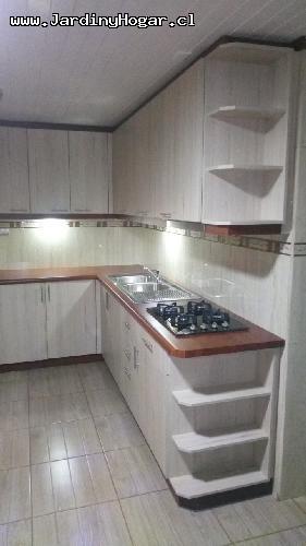 Cocina en Tokai - Cocina en color Tokai y terminaciones en Color Cerezo. Contempla Encimera de Gas, Horno eléctrico, Lavaplato doble con Llave Monomando, Basurero interior y Luces Led. Instalado y terminado en su Lugar. Cocina en color Tokai y terminaciones en Color Cerezo. Contempla Encimera de Gas, Horno eléctrico, Lavaplato doble con Llave Monomando, Basurero interior y Luces Led. Instalado y terminado en su Lugar.